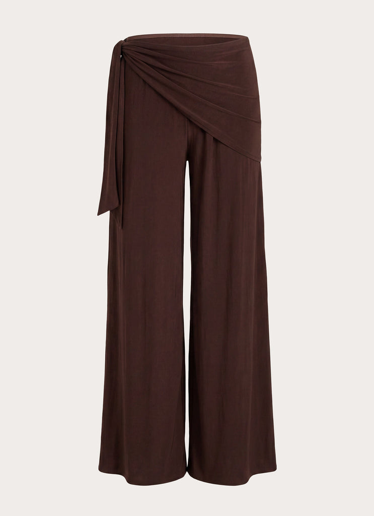 Riyan Waist Scarf Pant - Chocolate