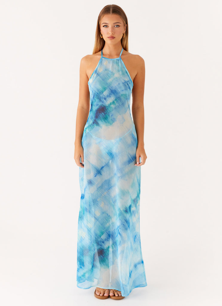 Sandra Maxi Dress Blue Tie Dye 1 Peppermayo