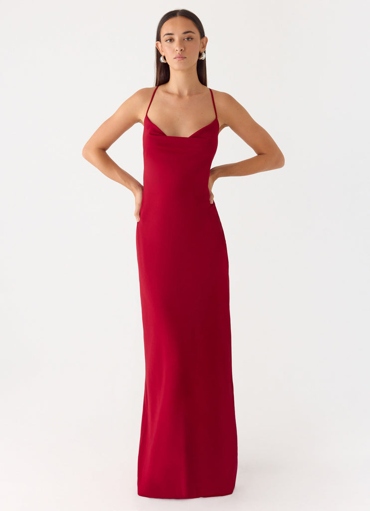 Saria Maxi Dress - Deep Red