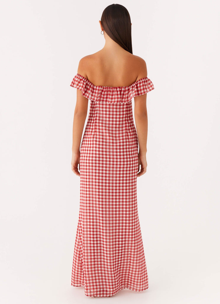 Scarlet Cherry Maxi Dress - Red Gingham