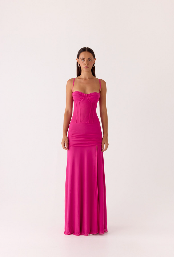 Viene Corset Maxi Dress - Fuchsia