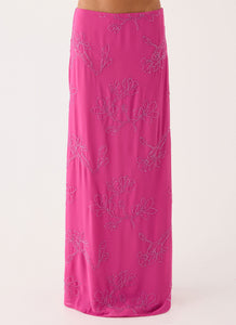 Secret Spot Maxi Skirt - Berry Kiss