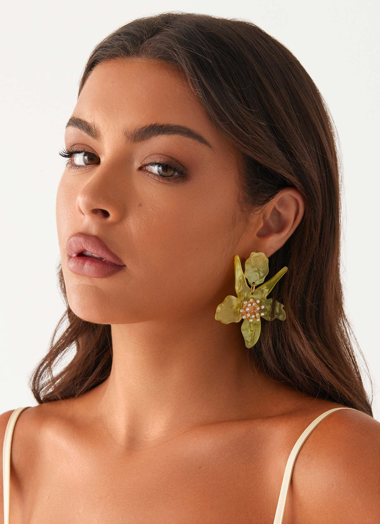 Siesta Flower Earrings - Yellow