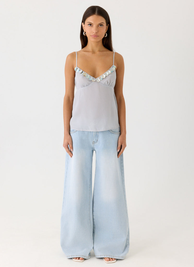 Selina Cami Top - Misty Blue