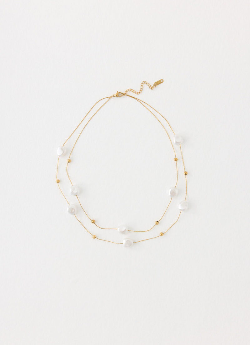 Serena Pearl Necklace - Pearl/Gold