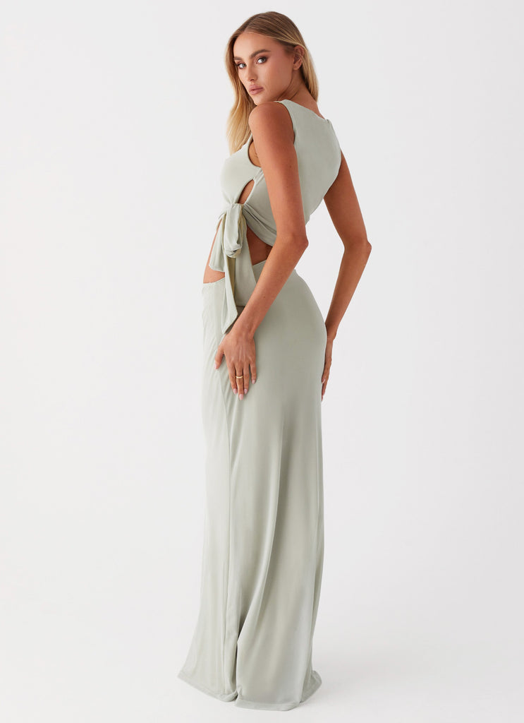 Womens Micha Strapless Top  in the colour  Khaki in front of a light grey background