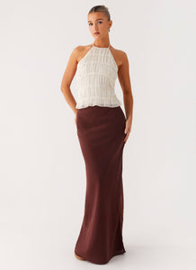 Sienna Sunset Maxi Skirt - Chocolate
