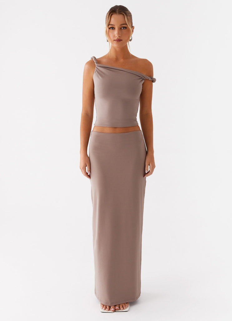 Solace Soul Maxi Skirt - Taupe