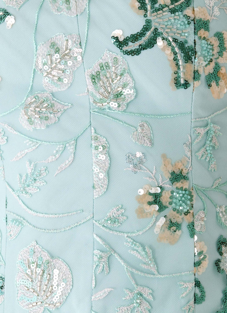 Solaire Strapless Corset Top - Pistachio