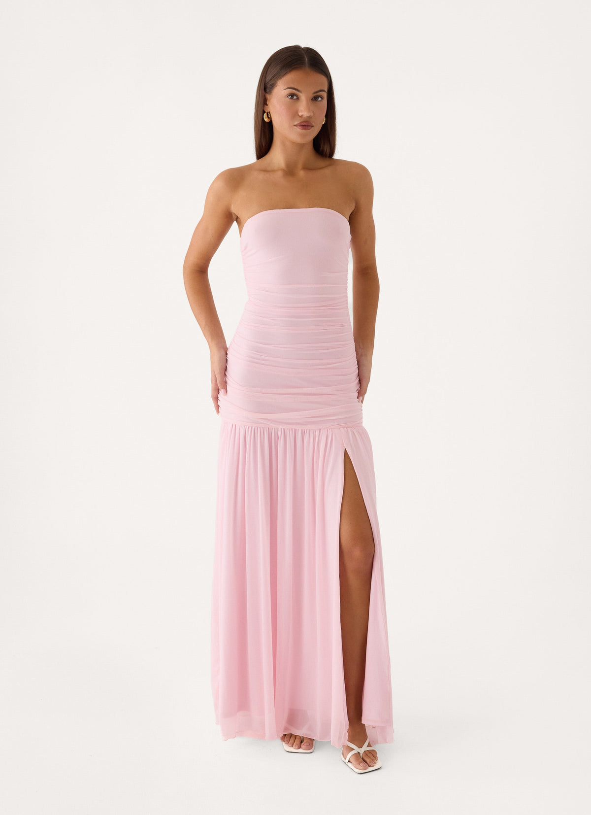 Solea Strapless Maxi Dress - Cotton Candy Pink