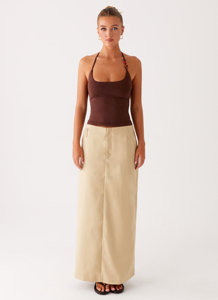 Stella Tailored Maxi Skirt - Beige