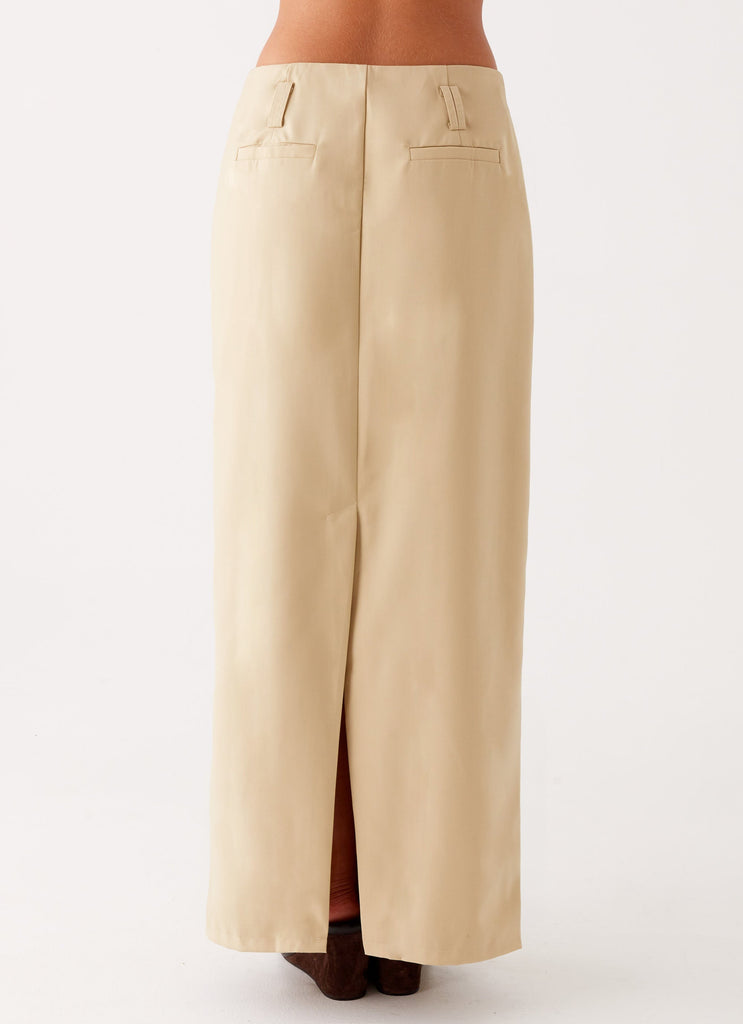 Stella Tailored Maxi Skirt - Beige