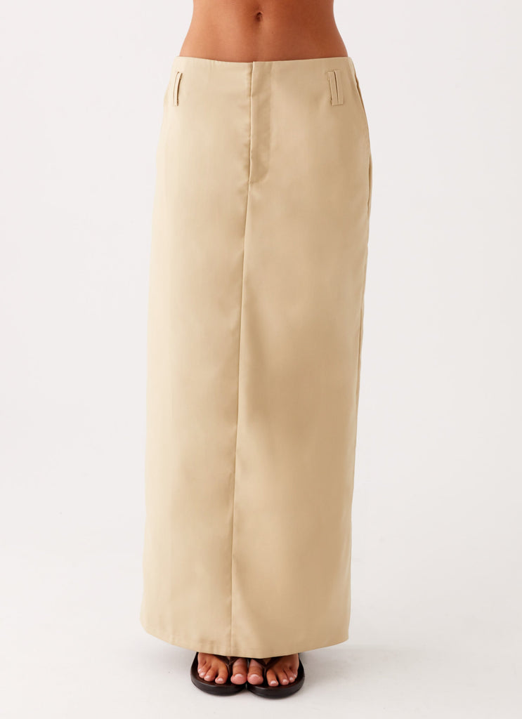 Stella Tailored Maxi Skirt - Beige