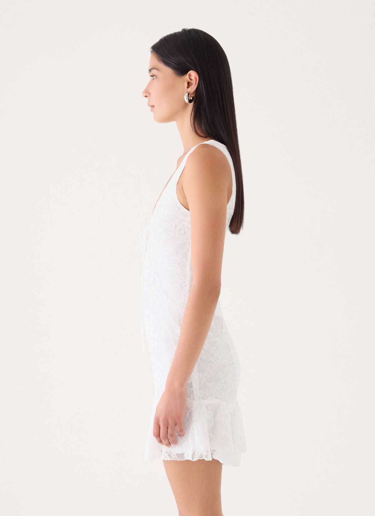 Sweet Verona Lace Mini Dress - White
