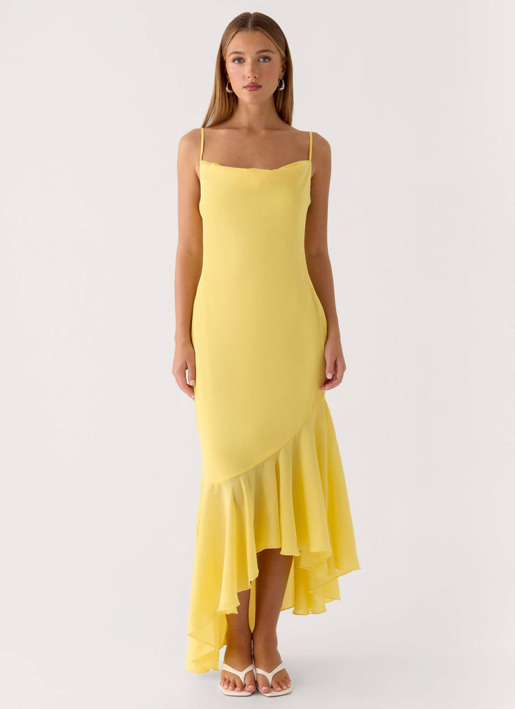 Talindra Midi Dress - Bright Lemon