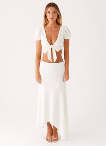 Tayah Asymmetrical Maxi Skirt - White