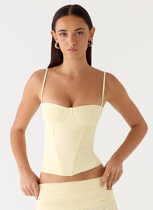 Tayana Corset Top - Yellow