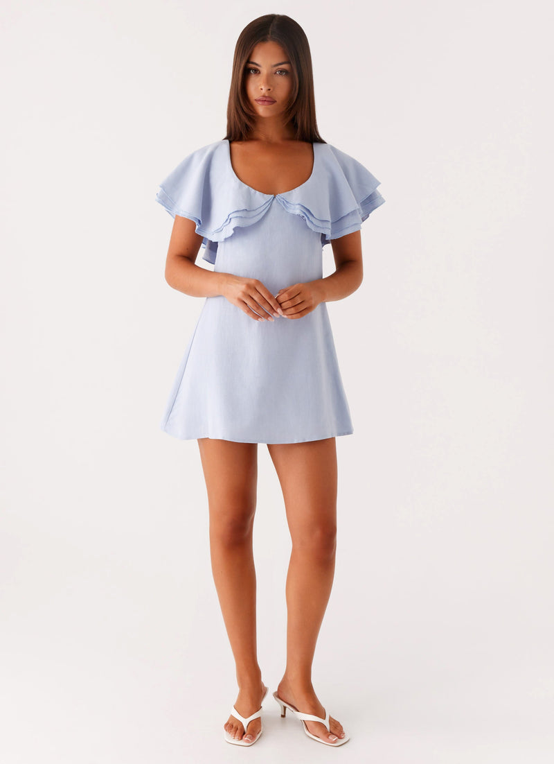 Taye Linen Mini Dress - Blue