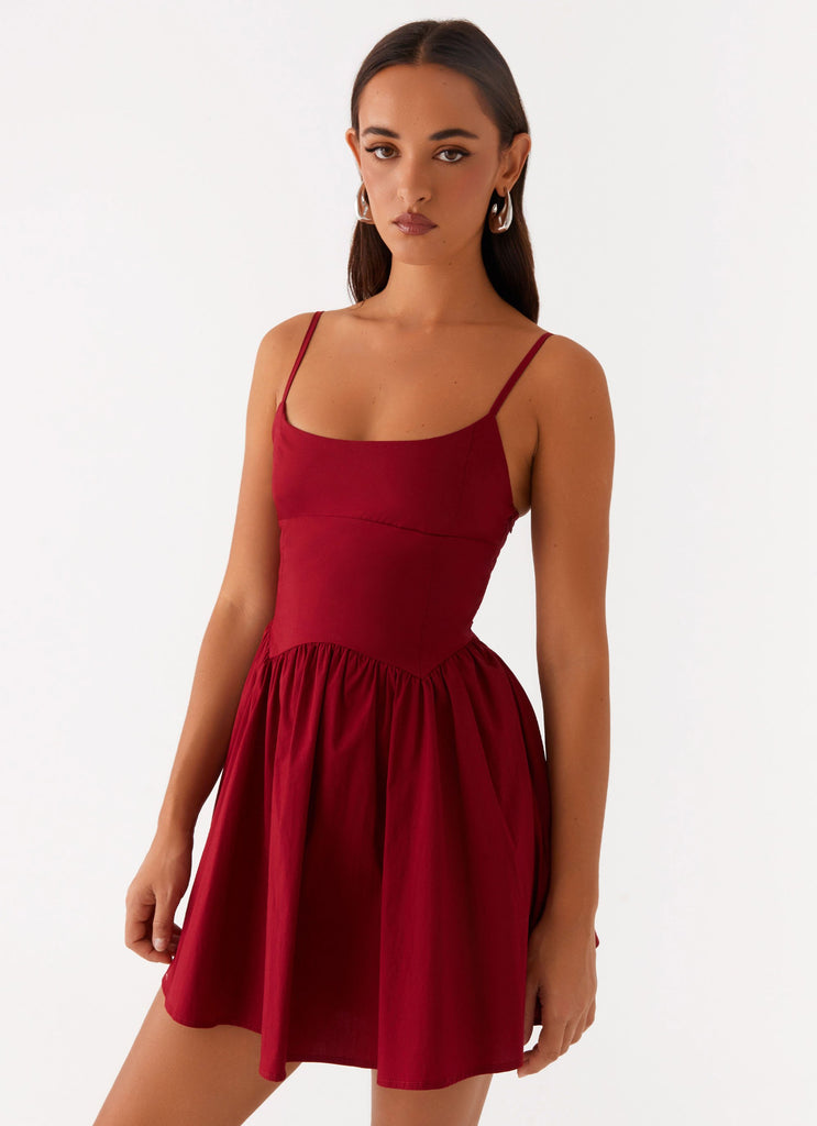 Tesoro Mio Mini Dress - Maroon