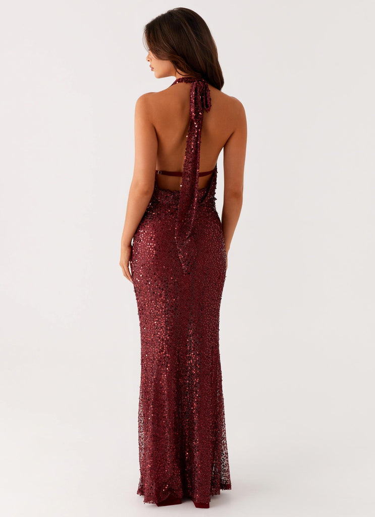 Treasured Sequin Maxi Dress - Fuchsia