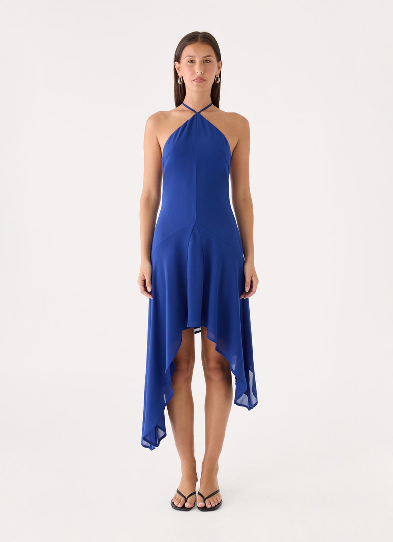 Tunelia Asymmetric Midi Dress - Blue