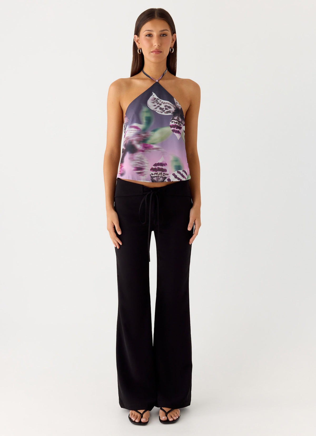Twisted Love Halter Top - Ombre Floral Affair
