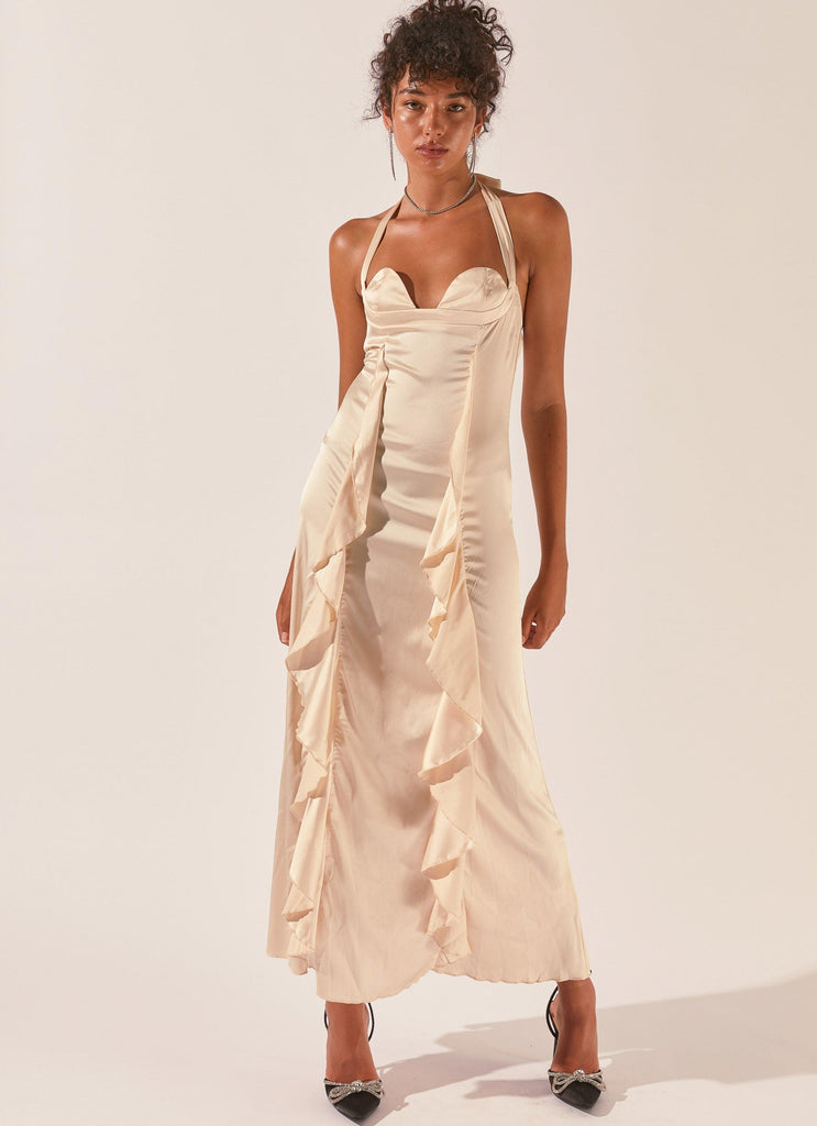 Sweet Paradise Maxi Dress - Ivory - Peppermayo