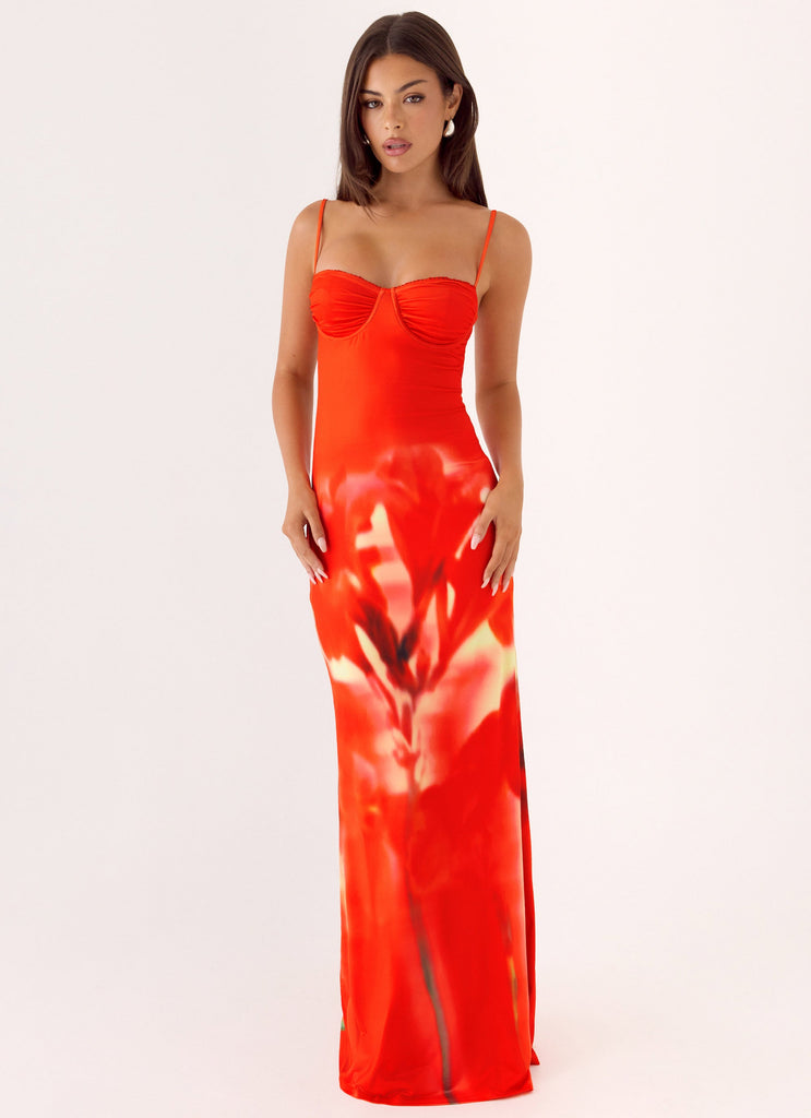 Vamonos Maxi Dress - Fire Petal
