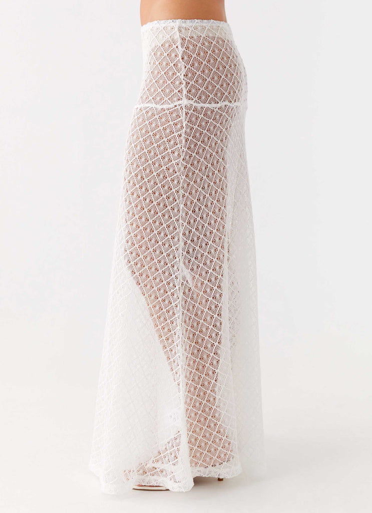 Velli Crochet Maxi Skirt White 2 Peppermayo