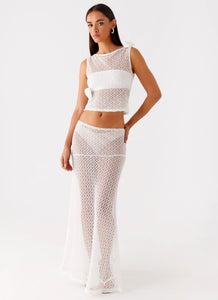 Velli Crochet Maxi Skirt White 5 Peppermayo