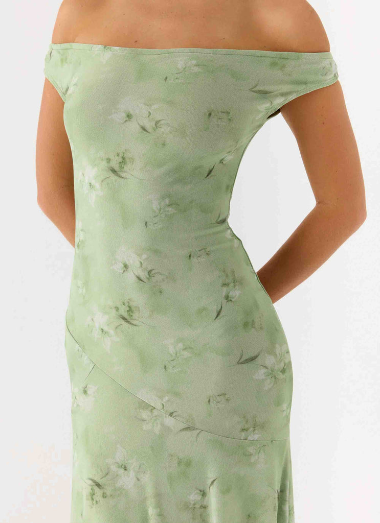 Wasting Time Maxi Dress - Blurred Lime