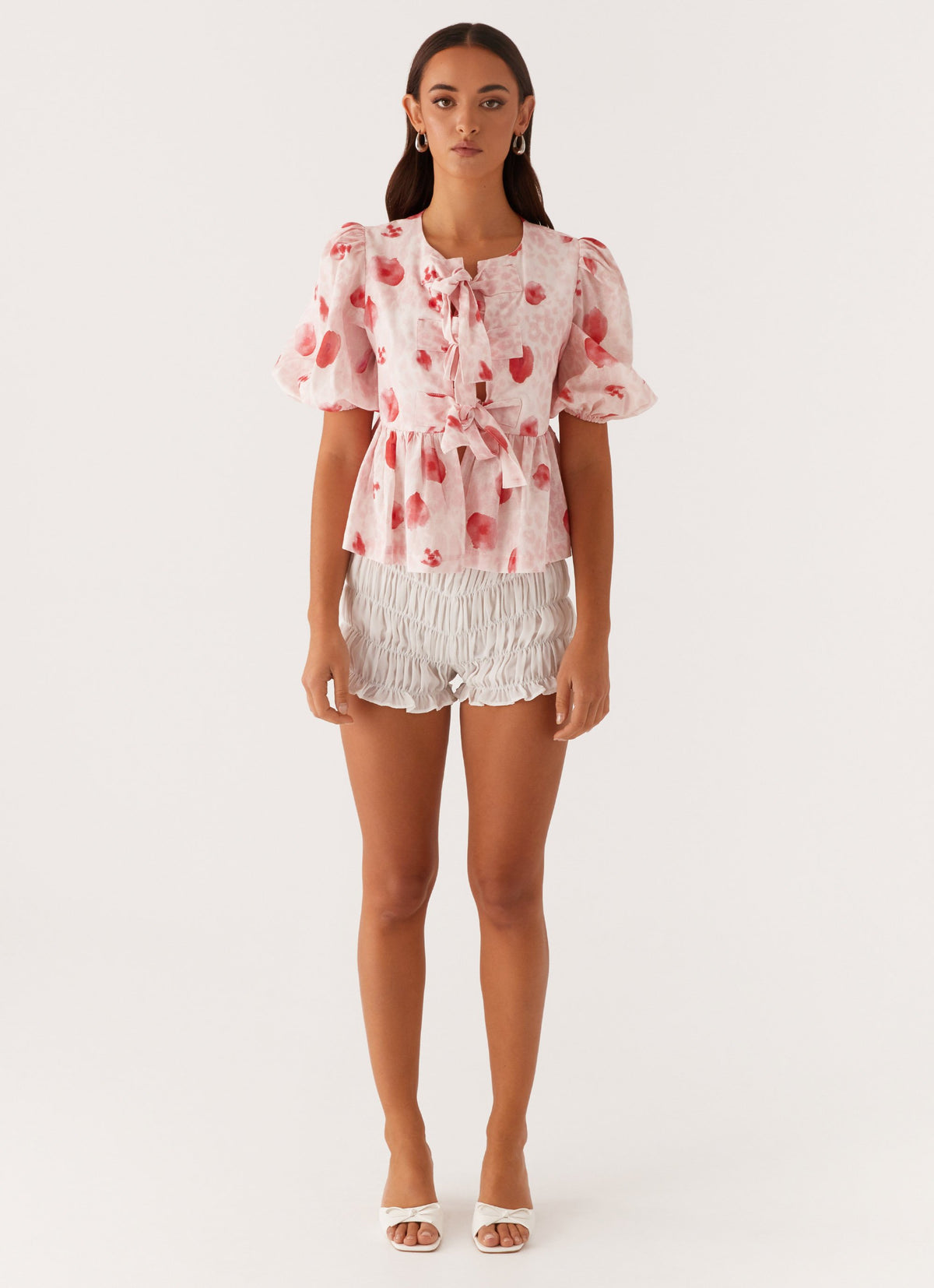 Western Wind Tie Top - Rose Leopard