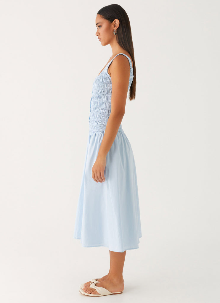 Wildflower Midi Dress - Blue