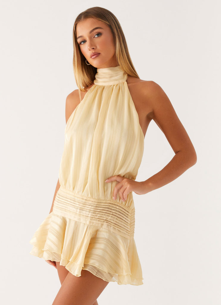 Willow Chiffon Mini Dress - Yellow