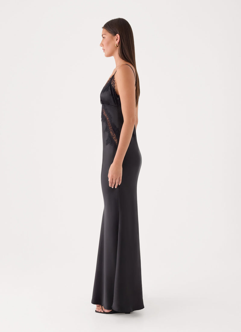 Winona Night Slip Dress - Black