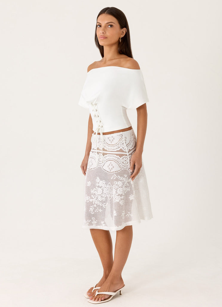 Yanna Midi Skirt - White
