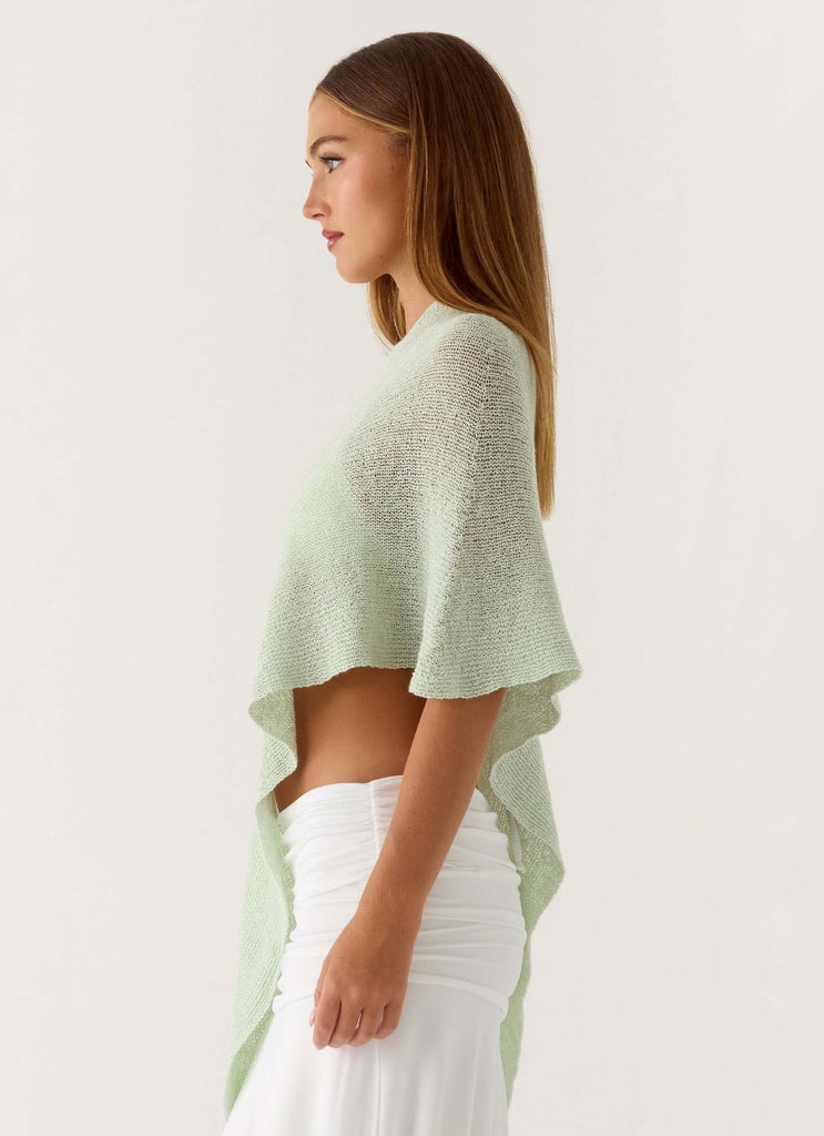 Yas Knit Cape - Green