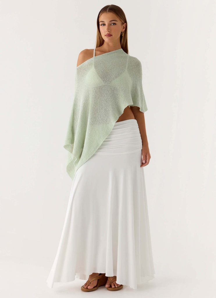 Yas Knit Cape - Green
