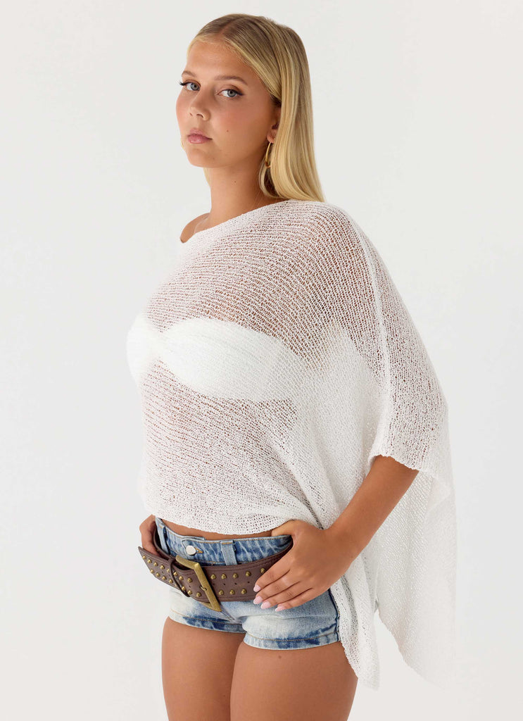 Yas Knit Cape - Off White