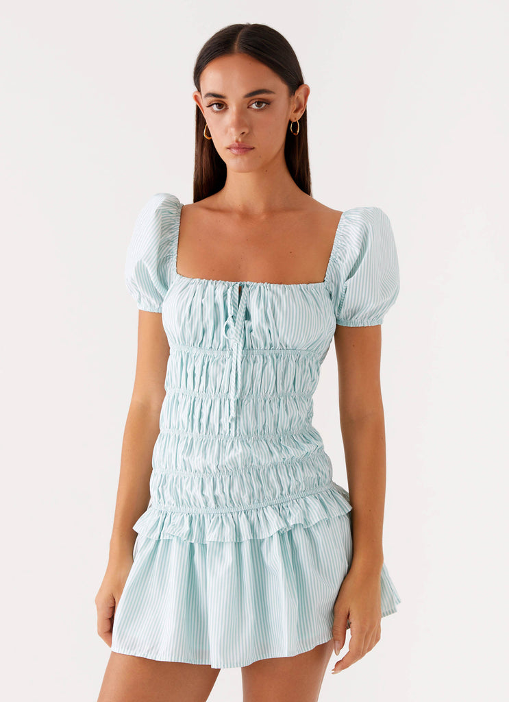 Yolene Mini Dress Green Gingham 4 Peppermayo