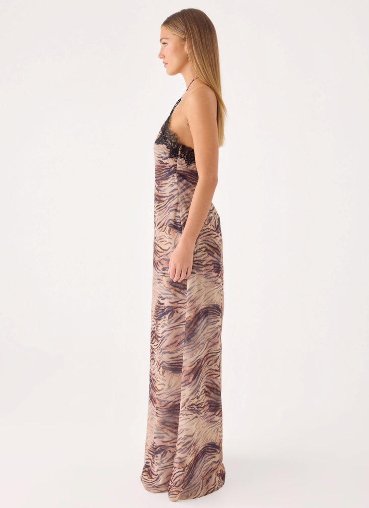 Zamarita Halter Maxi Dress - Golden Tiger