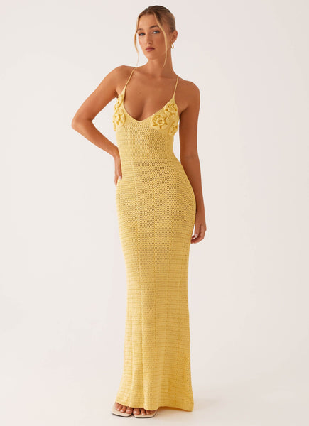 Zara Rose Crochet Maxi Dress