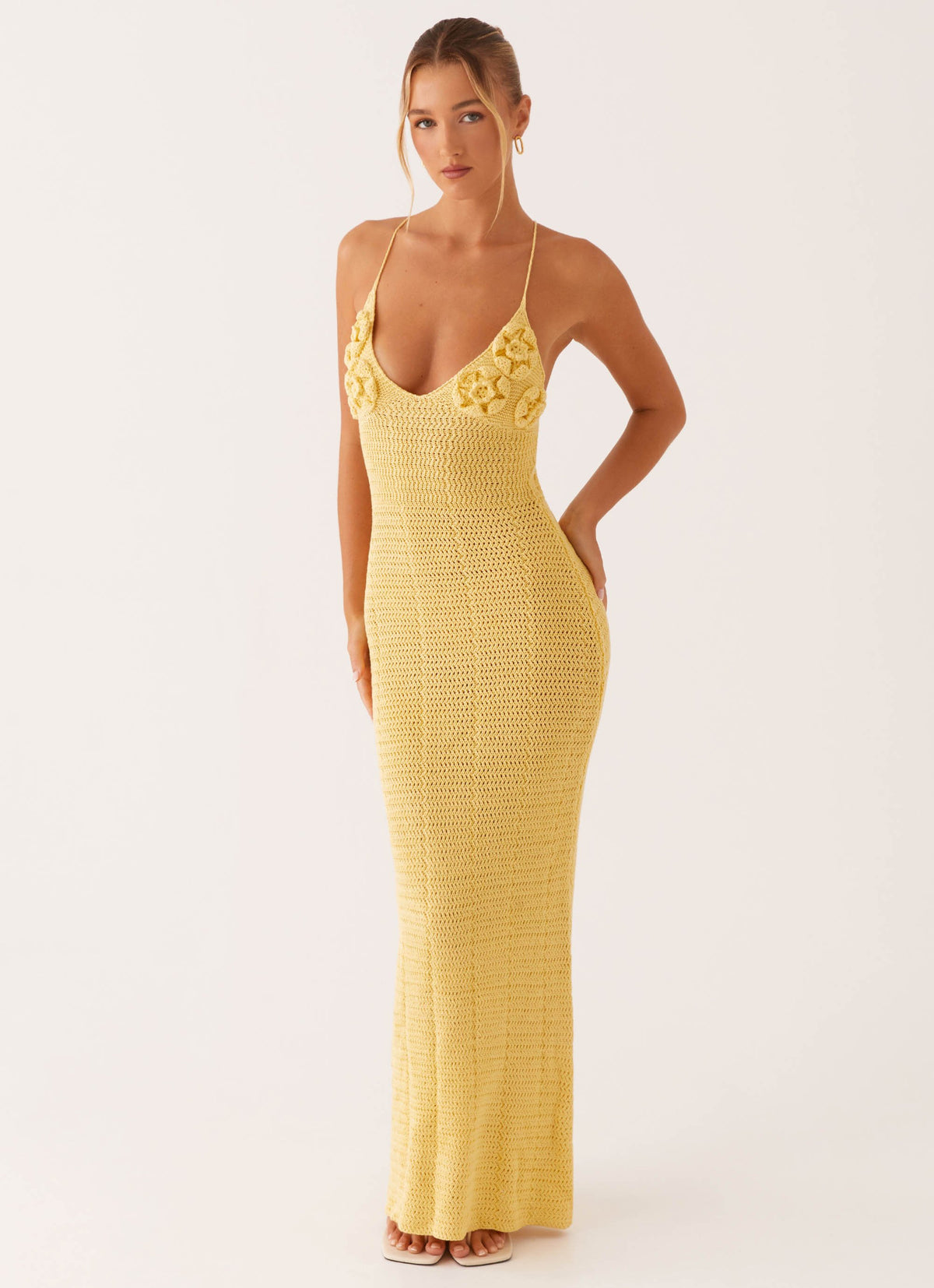 Zara Rose Crochet Maxi Dress