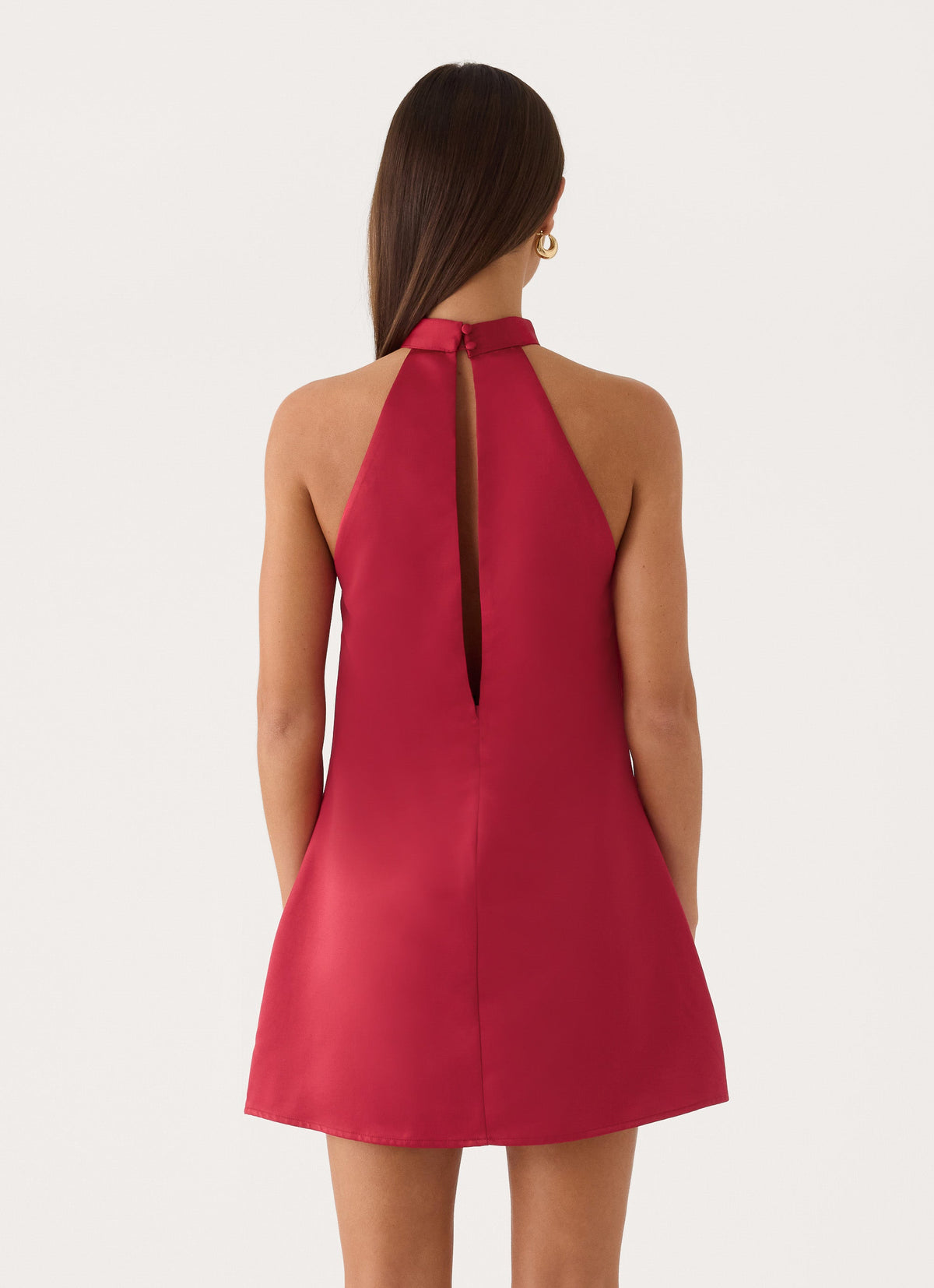 Zelia Halter Mini Dress - Pomegranate Red