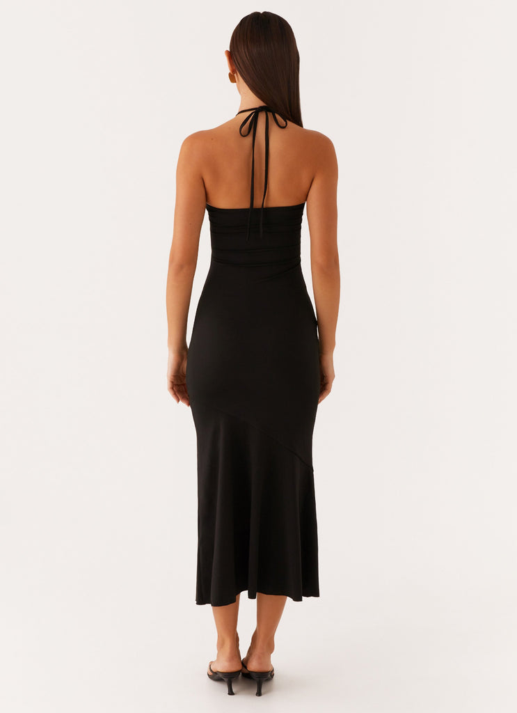 Zena Halterneck Midi Dress - Black