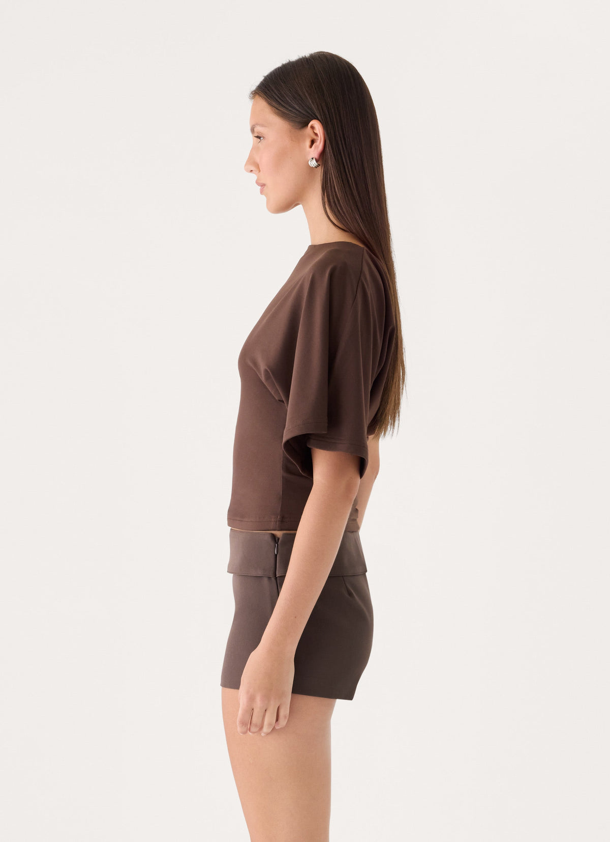 Zoee Asymmetrical Top - Chocolate