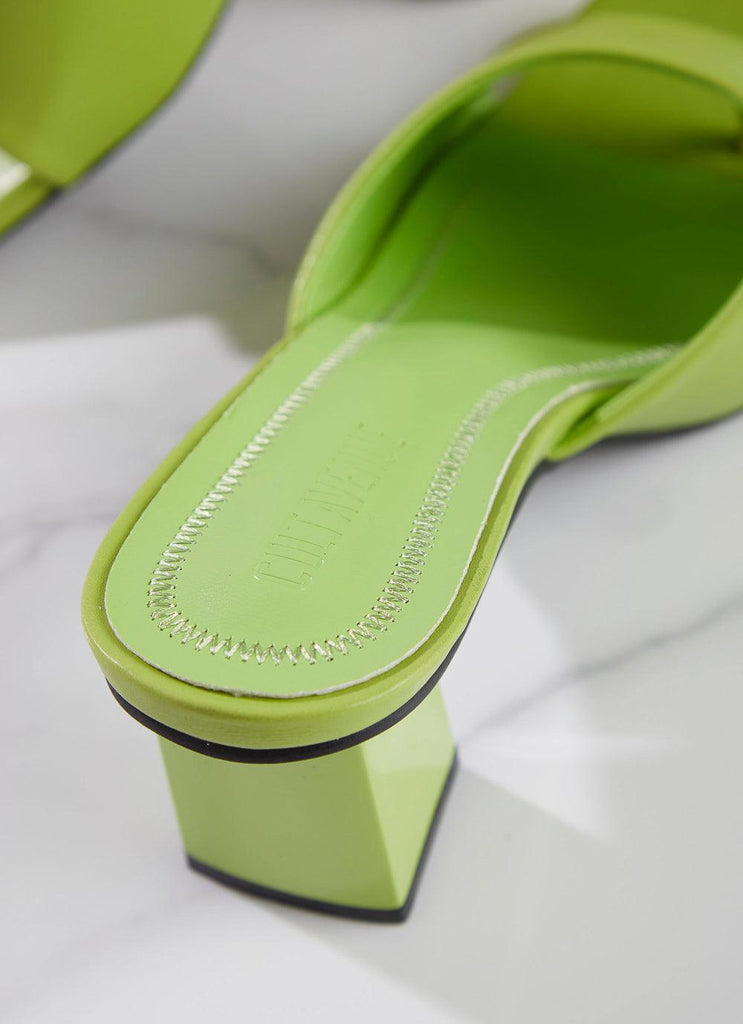 Dixie Mule Heel - Lime Green - Peppermayo