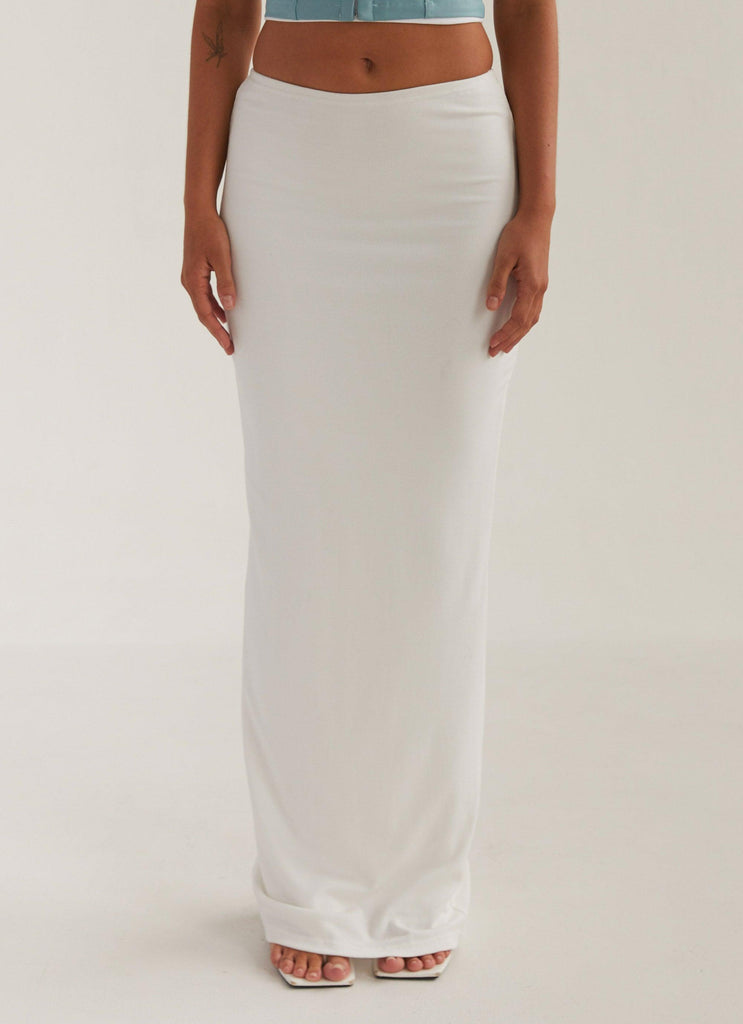 Creme de la Claye Rib Maxi Skirt - Porcelain - Peppermayo