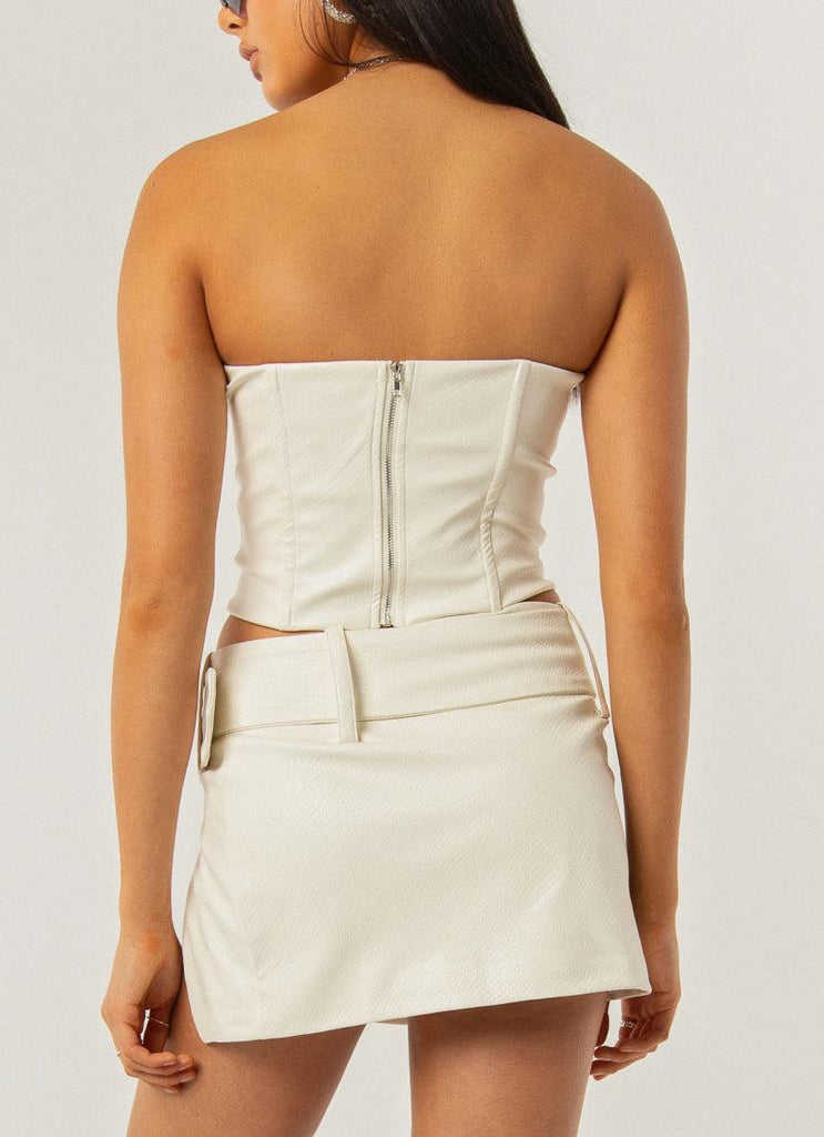 Divine Energy Bustier - Ivory Snakeskin - Peppermayo