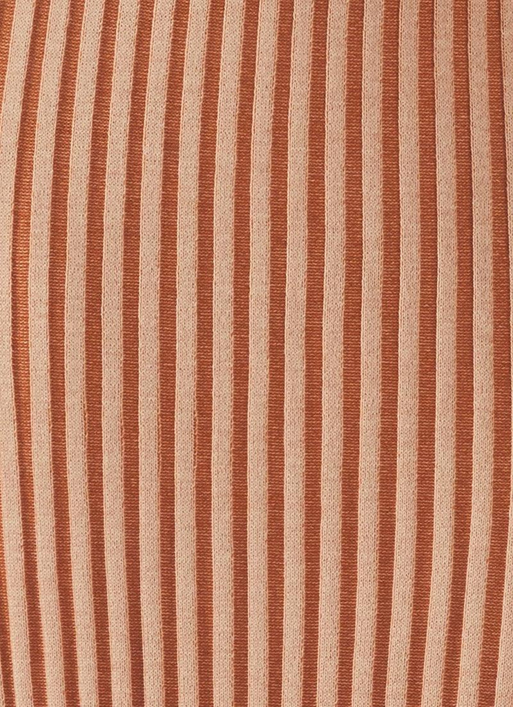 Aubrey Two-Tone Rib Top - Terracotta - Peppermayo